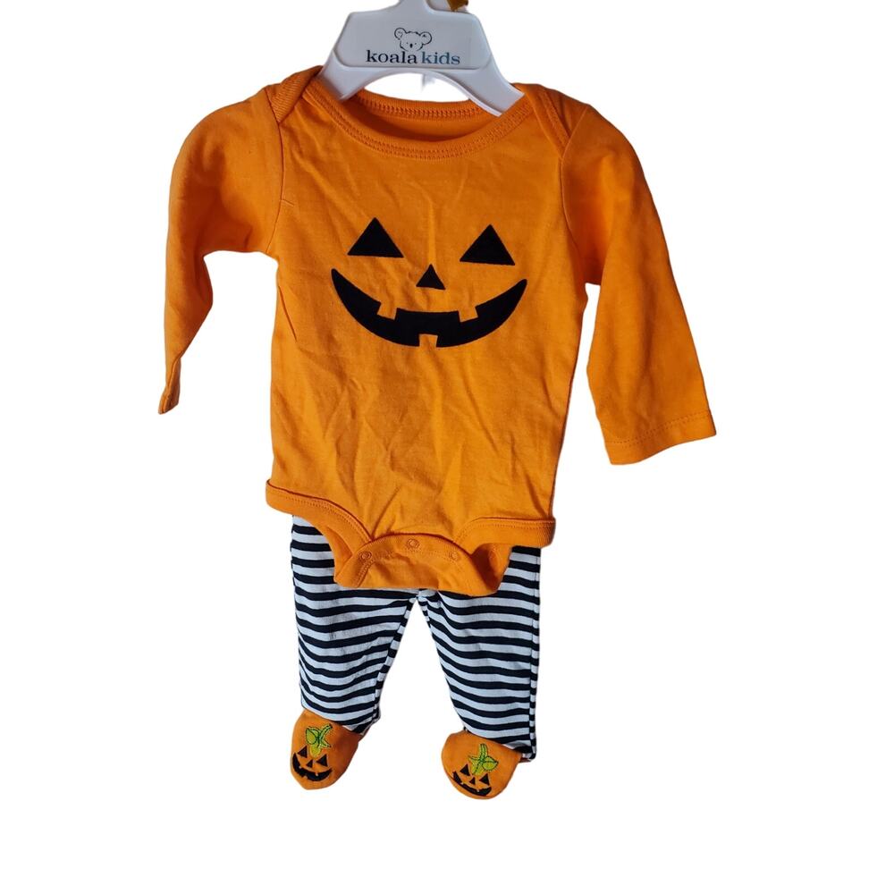 Koala Kids Newborn Pumpkin Bodysuit with Coordinating Pants, NWT